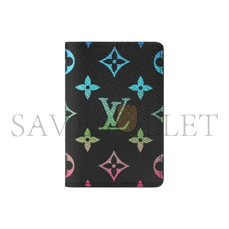 LOUIS VUITTON MURAKAMI MONOGRAM GRADIENT PRINT ALL OVER CARD HOLDER BLACK M14134 (11*7.5*1cm)